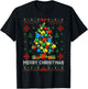 Funny Autism Puzzle Piece Xmas Tree Ugly Christmas Sweater T-Shirt - T-Shirt | Black