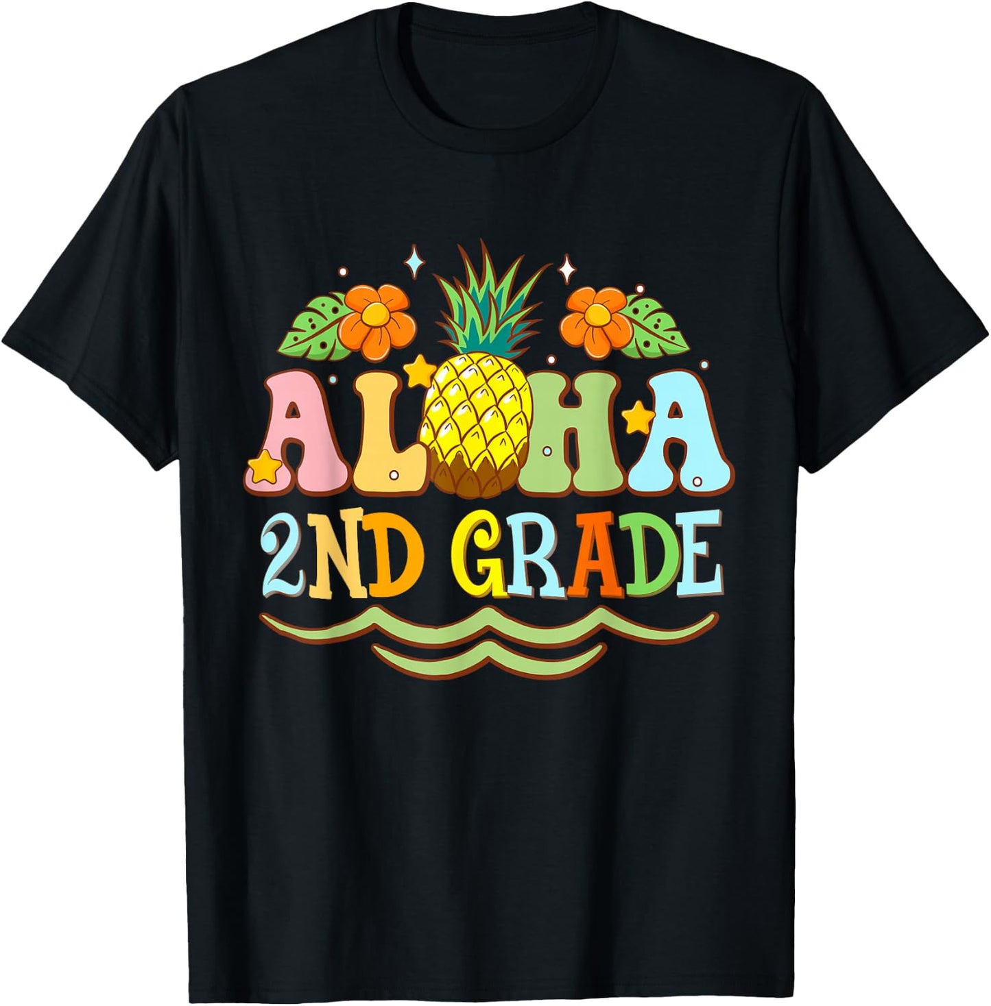 Aloha 2nd Grade Second Teacher First Day Back to School T-Shirt - T-Shirt | Black