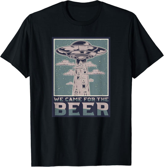 Ufo Abduction Beer Lovers Funny Alien Spacecraft T-Shirt - T-Shirt | Black