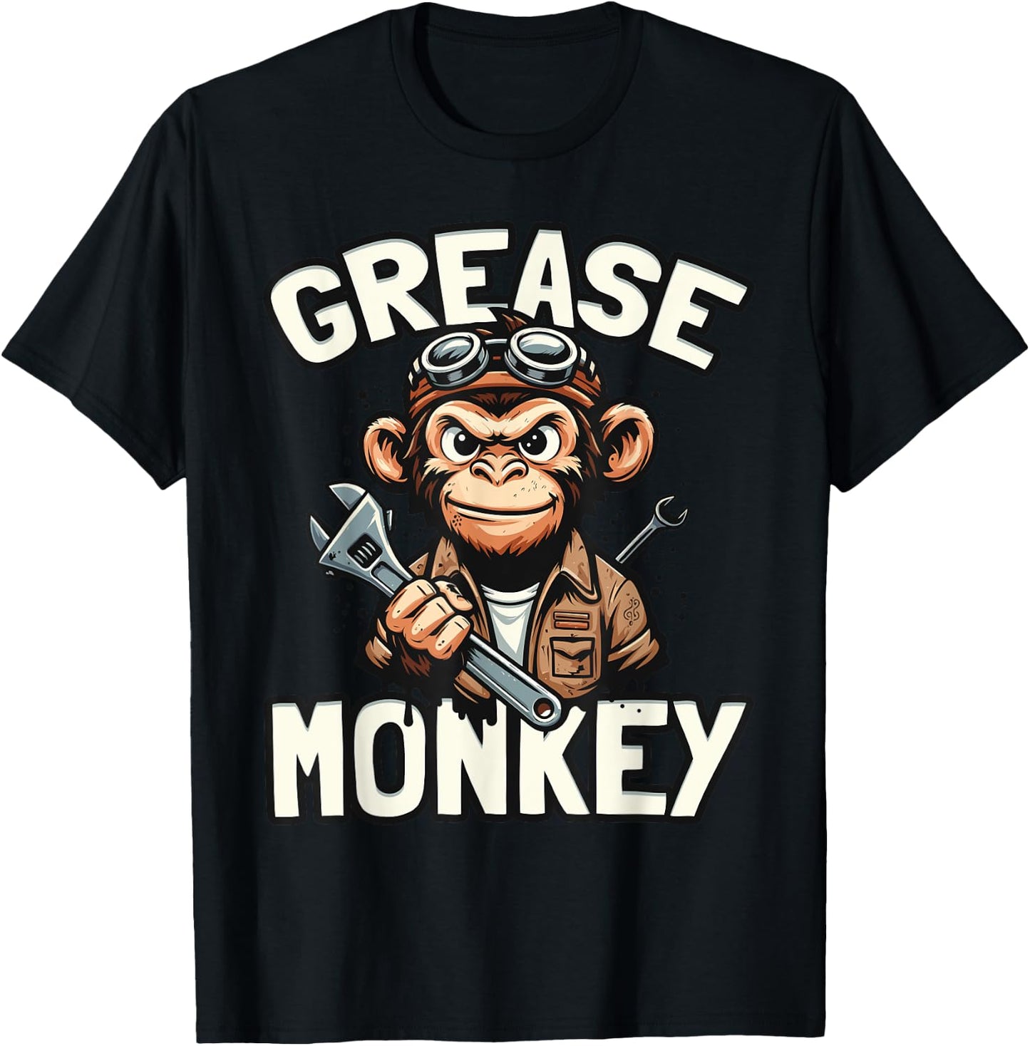 Grease Monkeys Funny Mechanic Car Repair Enthusiast T-Shirt - T-Shirt | Black