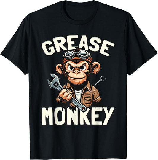 Grease Monkeys Funny Mechanic Car Repair Enthusiast T-Shirt - T-Shirt | Black