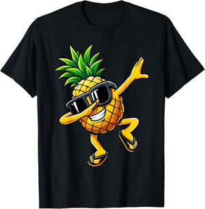 Dabbing Pineapple Sunglasses Hawaiian Aloha Beaches Hawaii T-Shirt - T-Shirt | Black