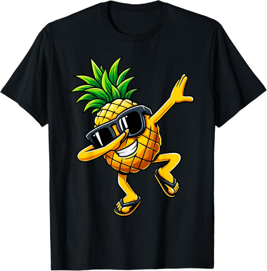 Dabbing Pineapple Sunglasses Hawaiian Aloha Beaches Hawaii T-Shirt - T-Shirt | Black