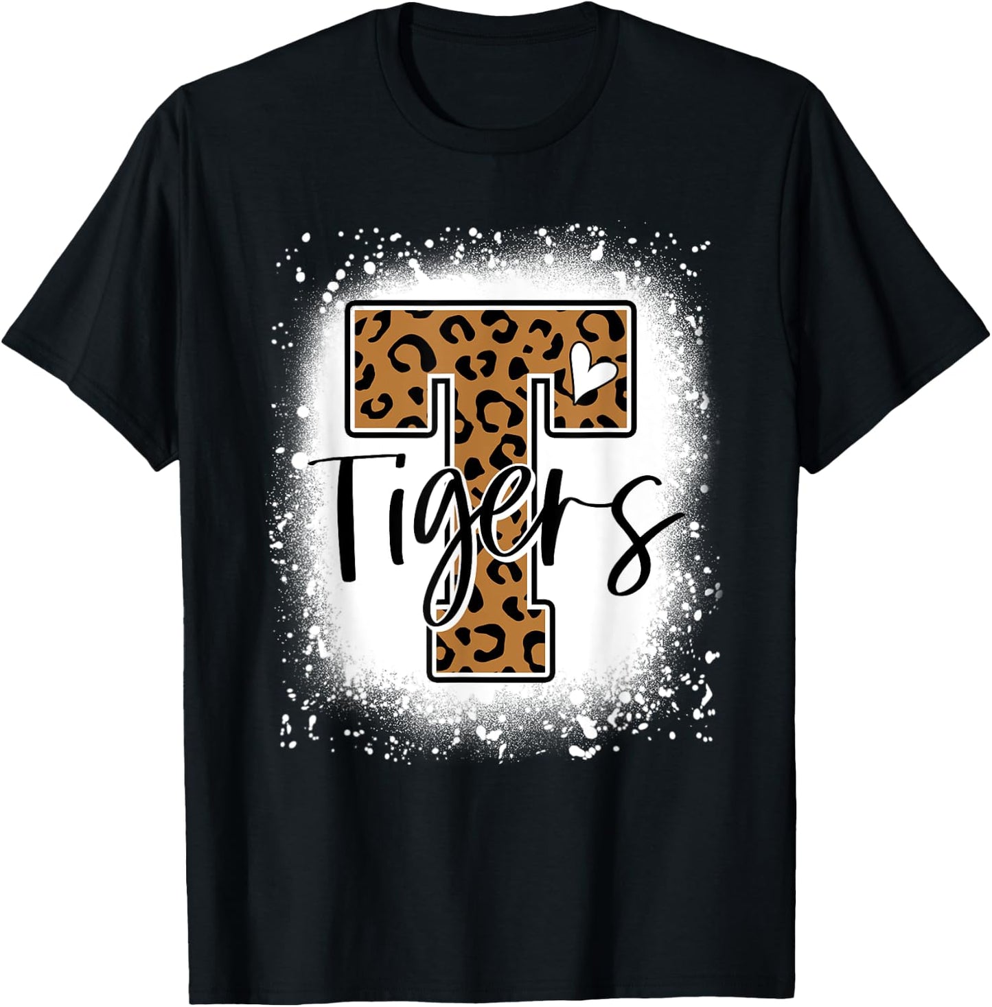 Leopard Tigers School Team Sports Fan Spirits Mascot T-Shirt - T-Shirt | Black