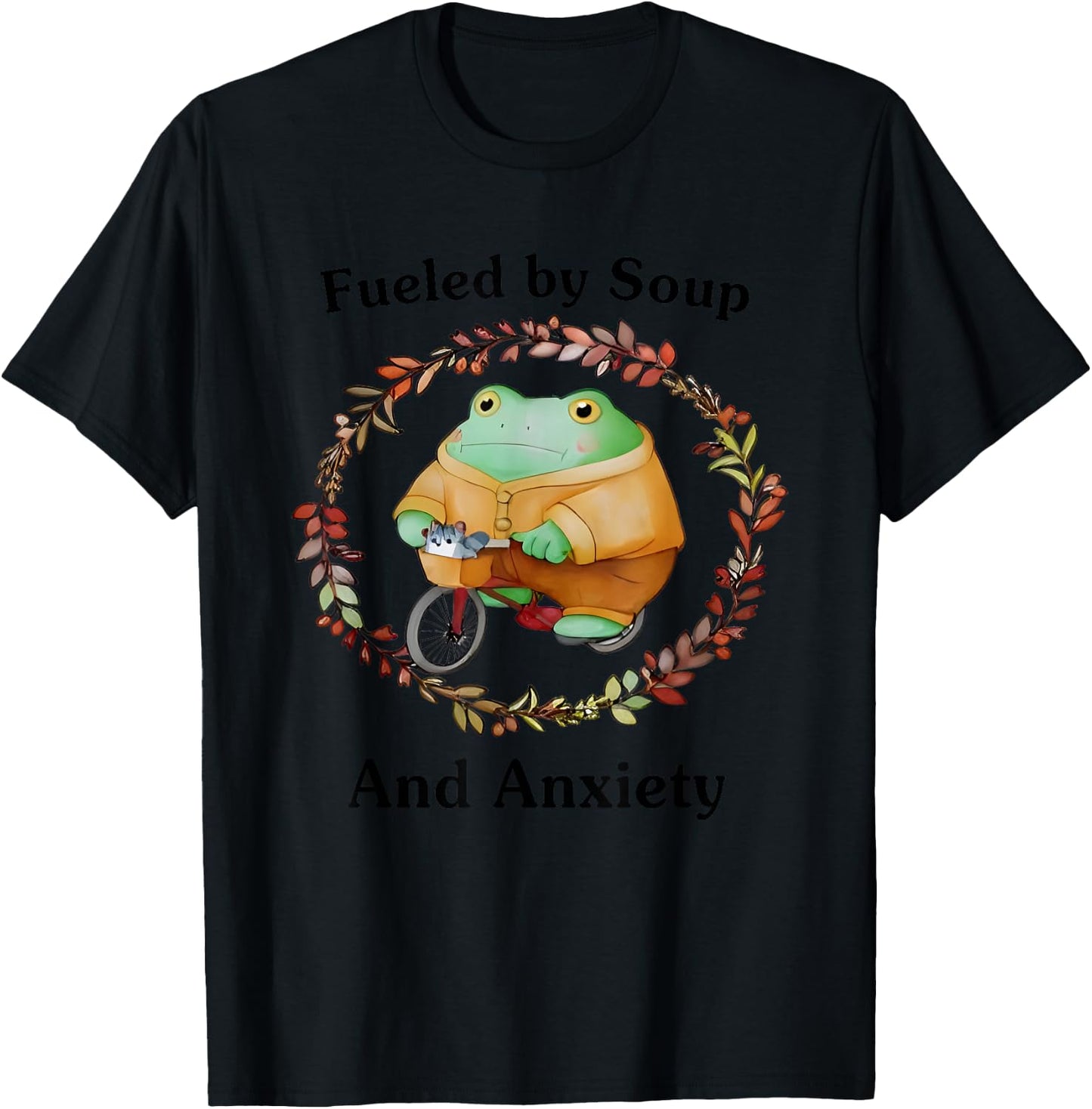 Fueled By Soup And Anxiety T-Shirt - T-Shirt | Black