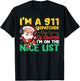 911 Dispatcher Thin Gold Yellow Line Christmas I'm A 911 T-Shirt - T-Shirt | Black