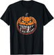 American Football Pumpkin Halloween Sport Fantasy Football T-Shirt - T-Shirt | Black