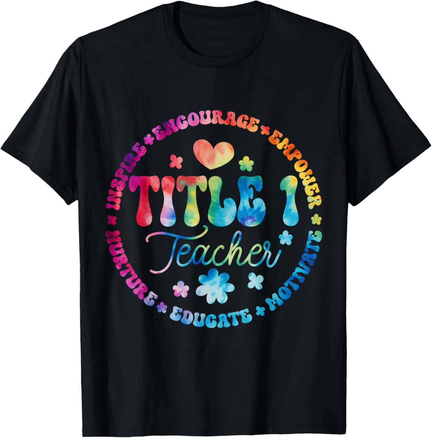 Groovy Title 1 teacher squad cute title 1 Reading T-Shirt - T-Shirt | Black