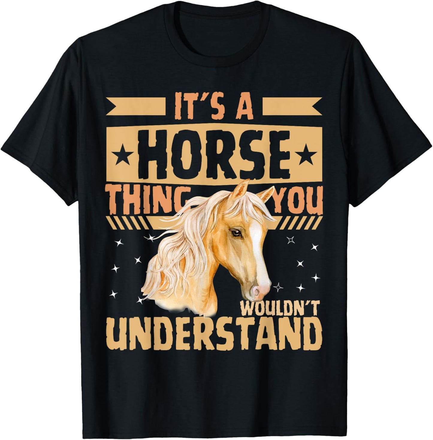 Cute Horse Girl T-Shirt - T-Shirt | Black