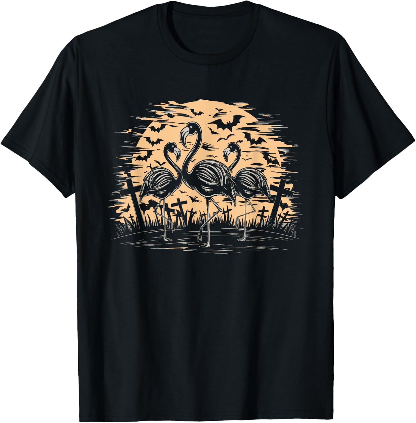 Flamingo Halloween T-Shirt - T-Shirt | Black