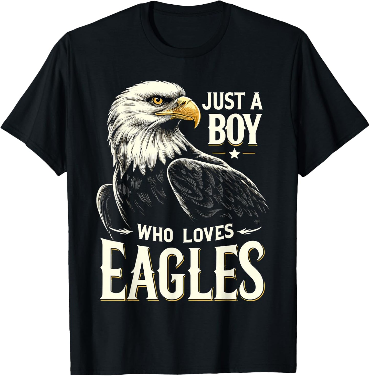 Just a Boy who loves Eagles T-Shirt - T-Shirt | Black