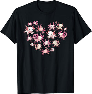 Axolotl Shirt Axolotl Shirts for Girls Women Heart Cute T-Shirt - T-Shirt | Black