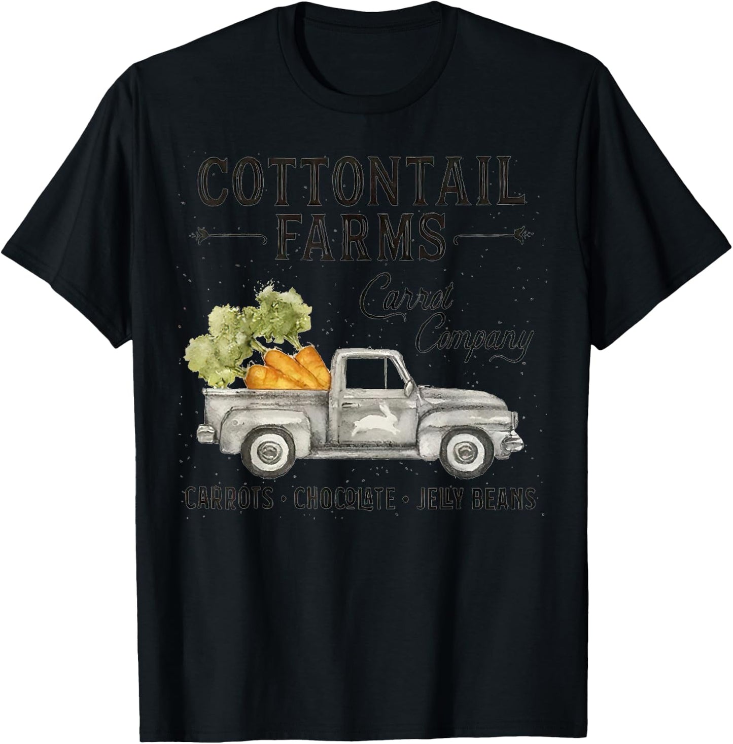 Cottontail farms carrot company vintage Easter day truck T-Shirt - T-Shirt | Black