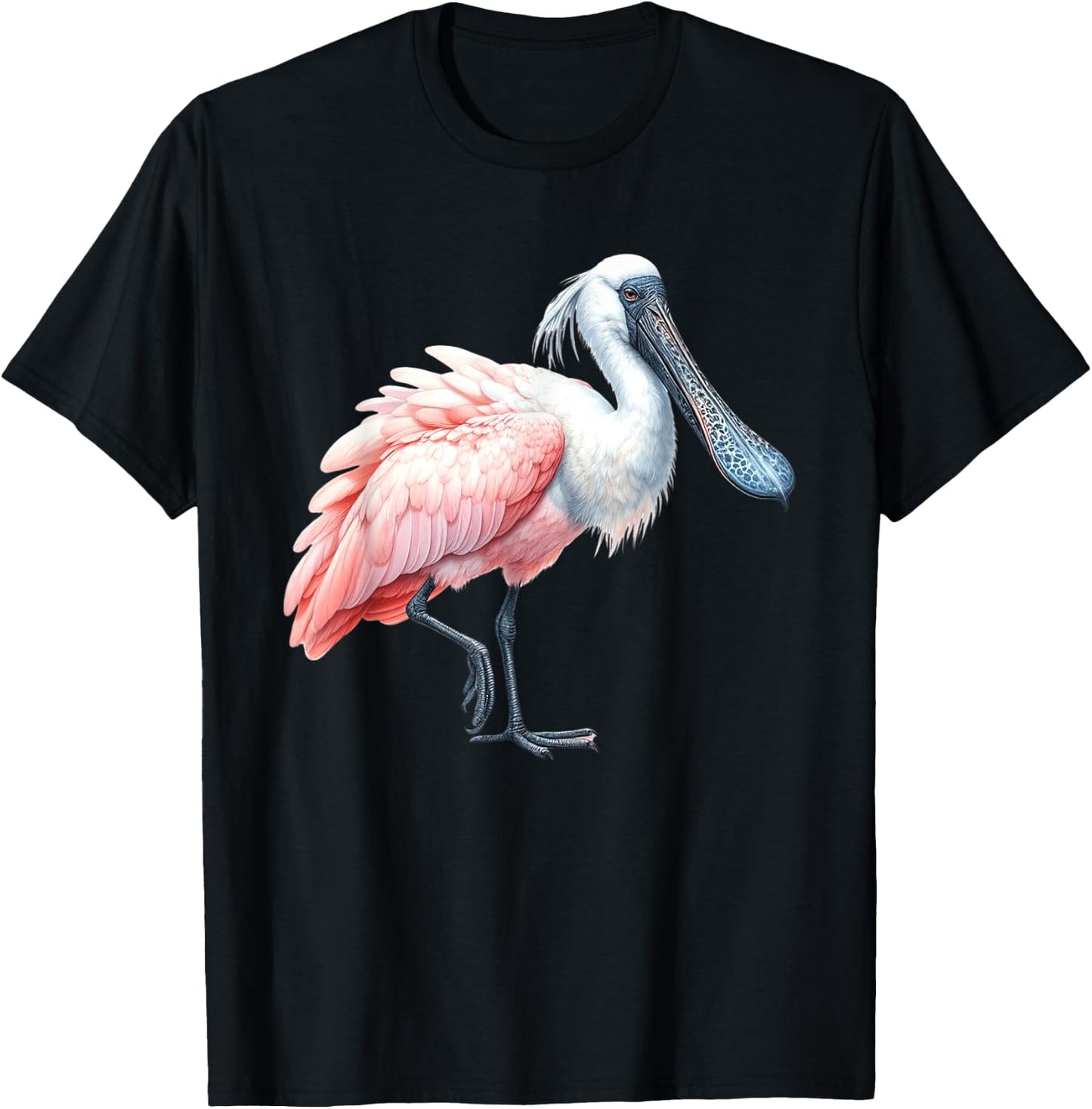 Urban Empyre Kids Roseate Spoonbill Bird , Black, Small, Short Sleeve, Polyester 100% T-Shirt - T-Shirt | Black