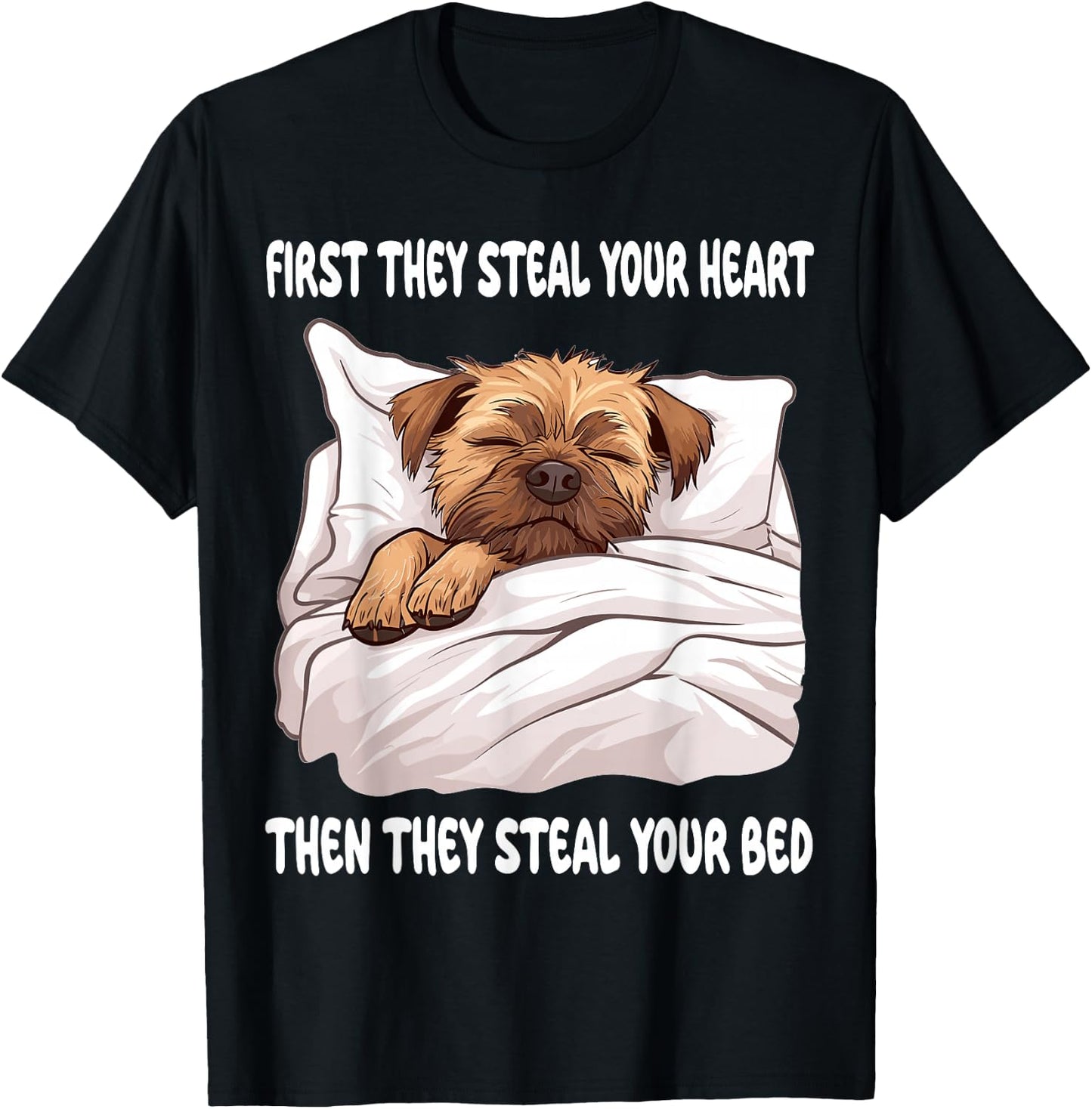 Border Terrier Sleeping Pajamas Nightgown T-Shirt - T-Shirt | Black