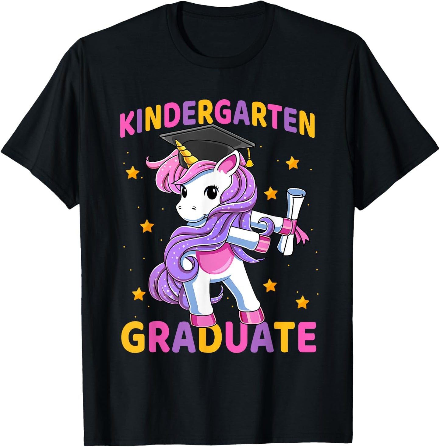 Flossing Unicorn Kindergarten Graduation for Girls Kids T-Shirt - T-Shirt | Black