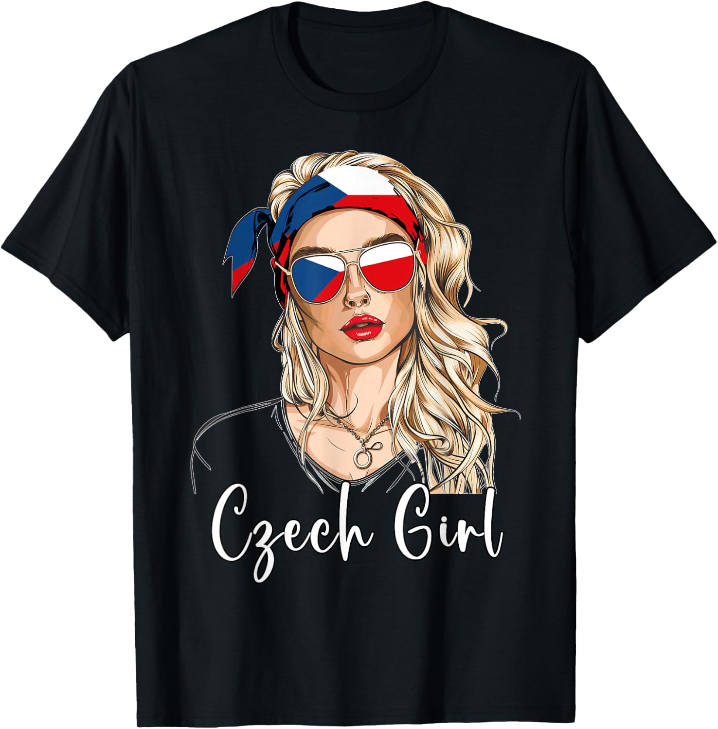 Czech Flag Outfit for Woman Products Girl Czechia T-Shirt - T-Shirt | Black