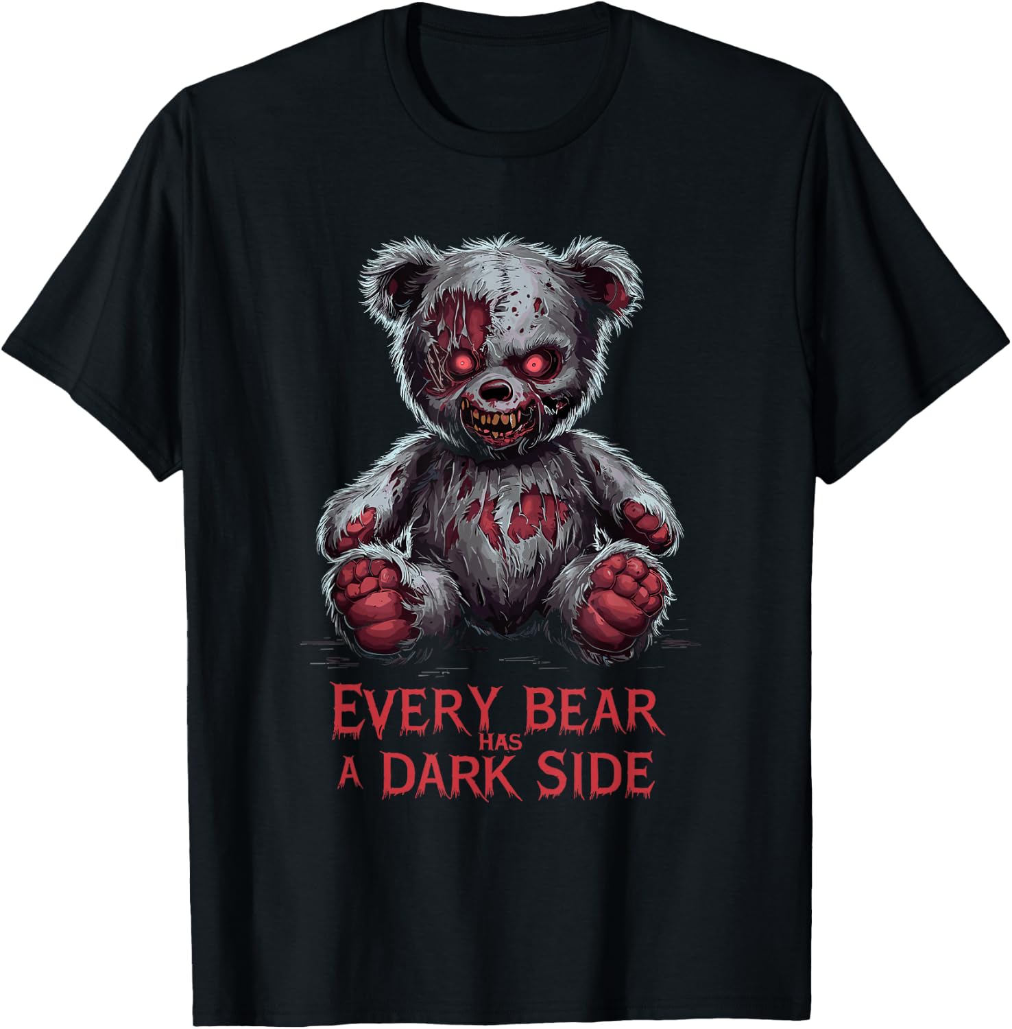 Terrible Teddy Scary Plush Horror Teddy Bear Scary T-Shirt - T-Shirt | Black
