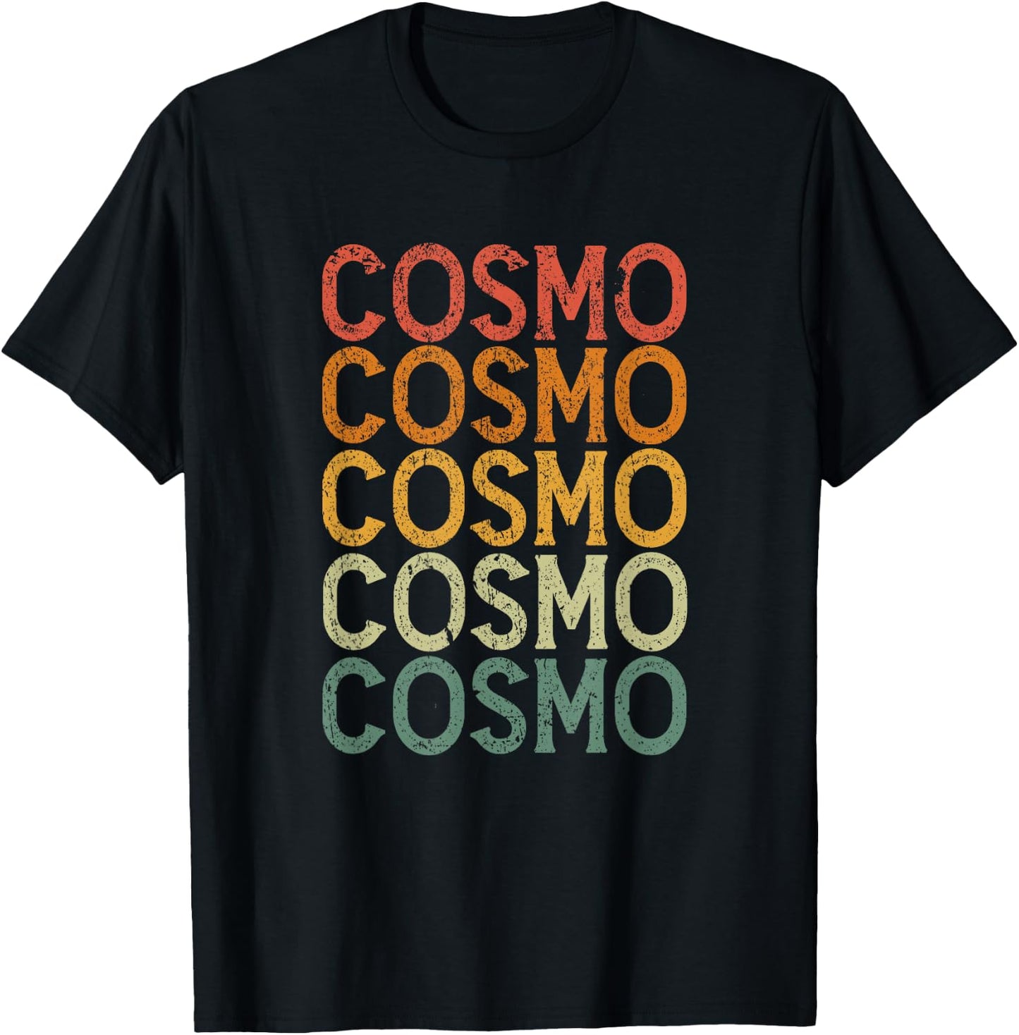 Retro Custom First Name Cosmo T-Shirt - T-Shirt | Black