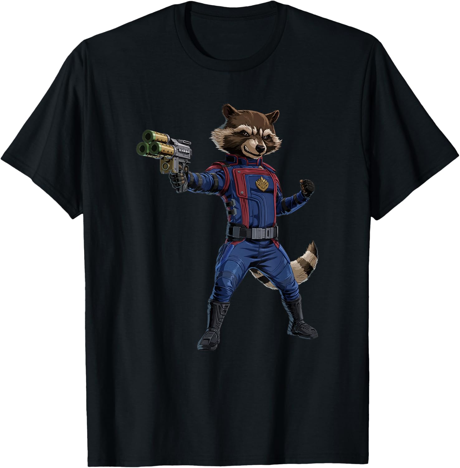 Marvel Guardians of the Galaxy Vol. 3 Rocket Attack Pose T-Shirt - T-Shirt | Black