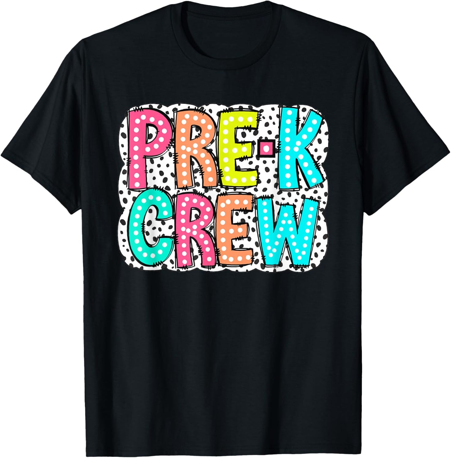 Women Pre-K Crew Dalmatian Pre-K Teacher First Day Of School T-Shirt - T-Shirt | Black