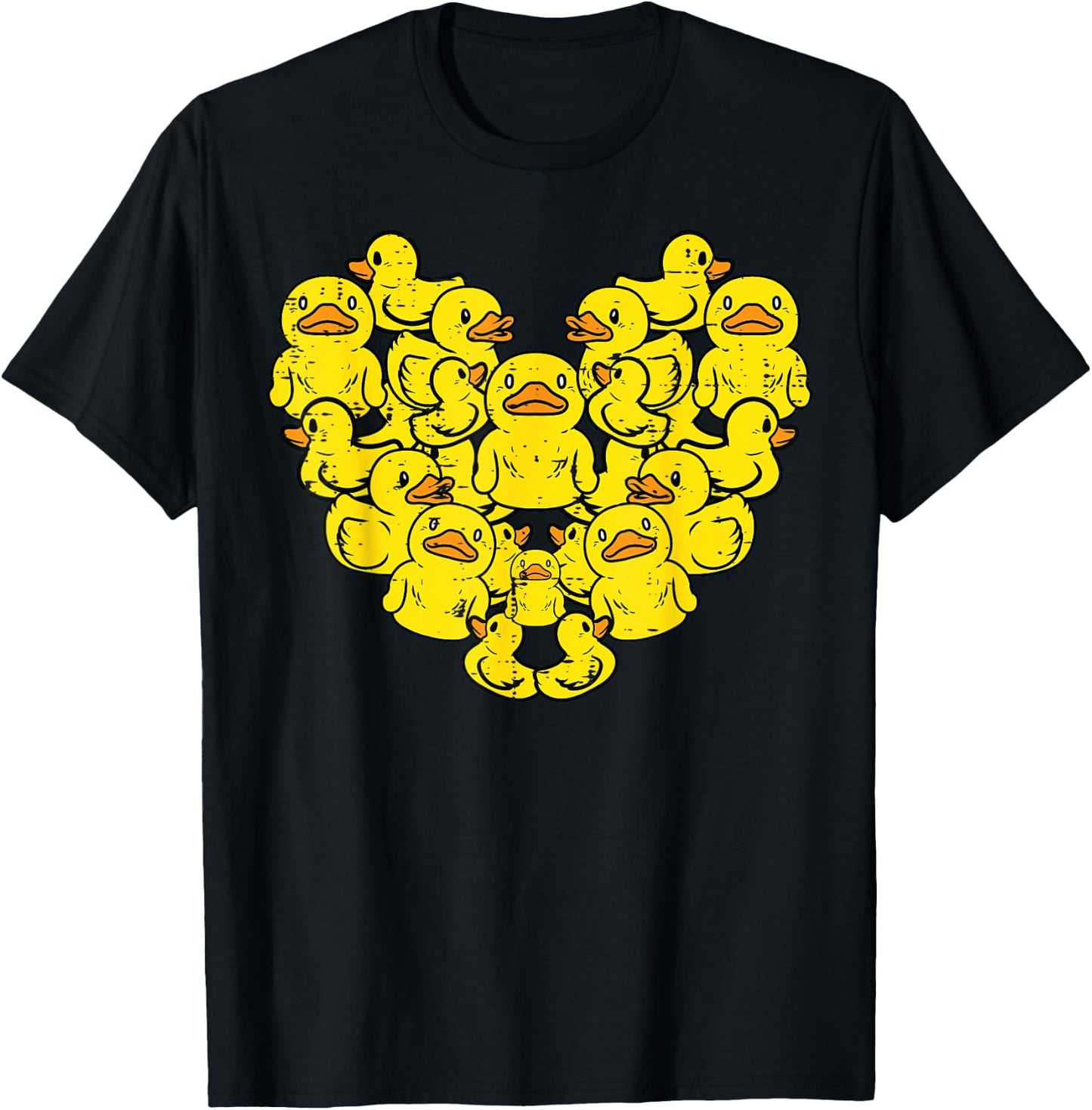 Ducks Heart Shape Cute Farm Animal Women Girls Boys Kids T-Shirt - T-Shirt | Black