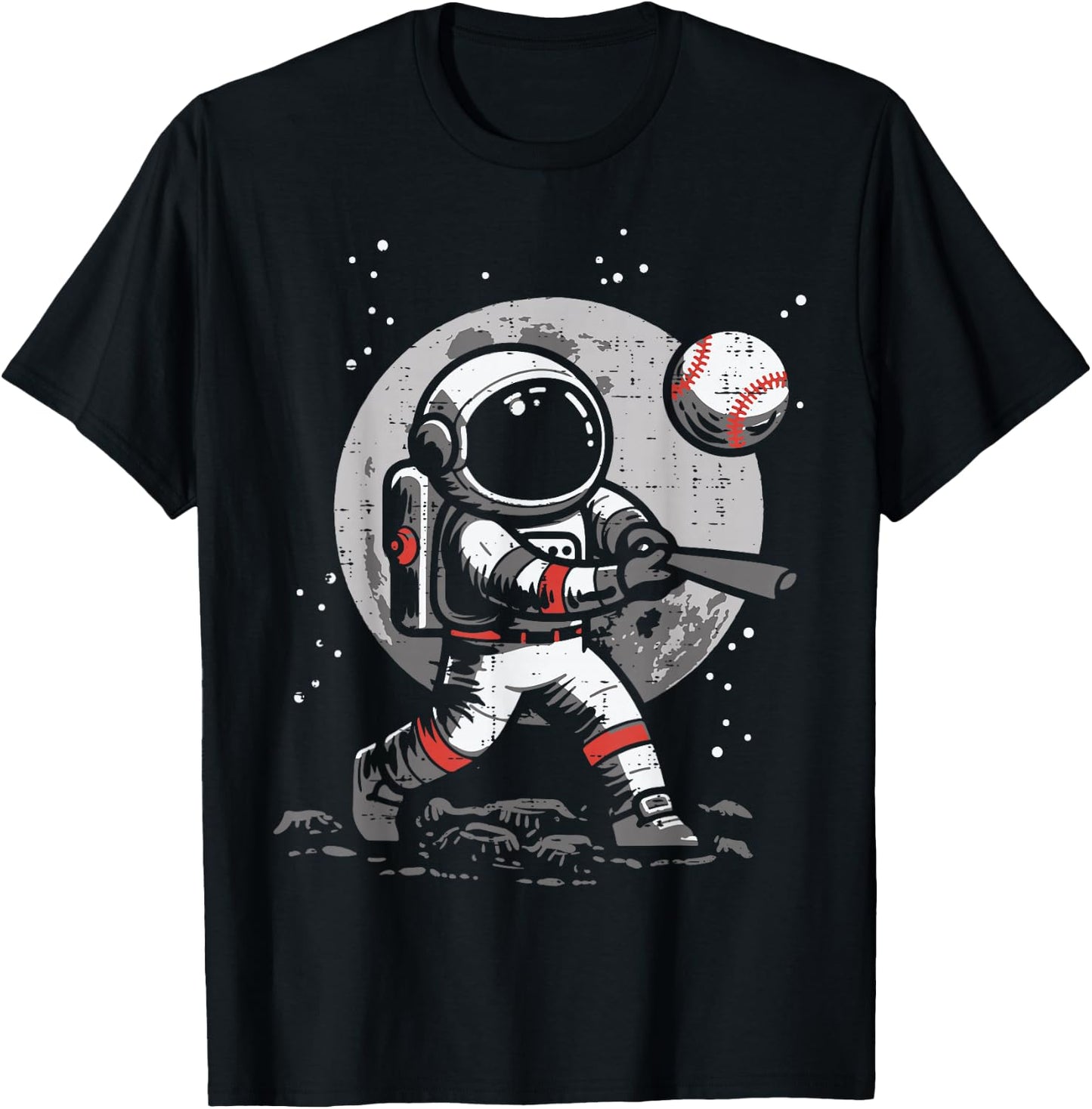 Astronaut Baseball Player Space Sports Boys Kids Youth Men T-Shirt - T-Shirt | Black