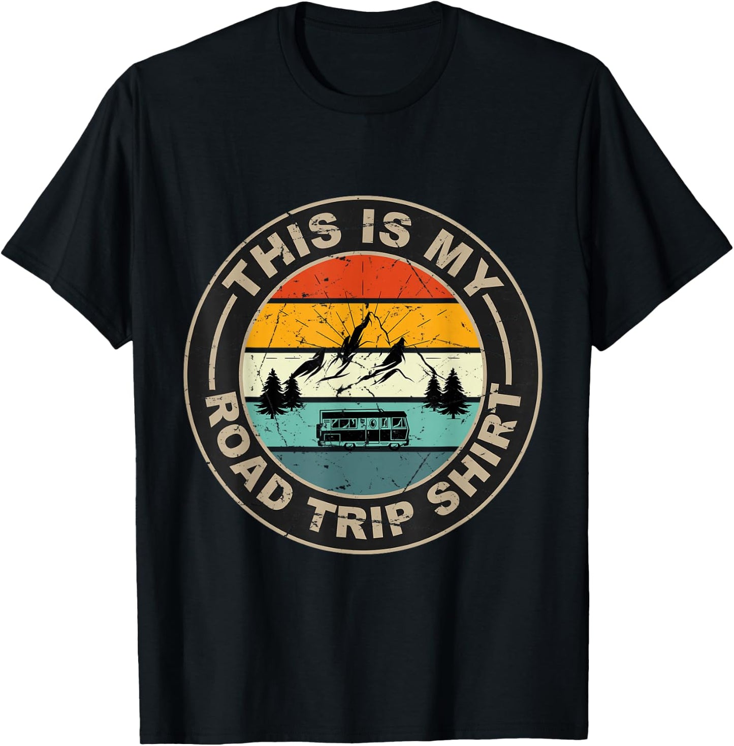 This Is My Road Trip Shirt Camper Vacation Travel RV T-Shirt - T-Shirt | Black