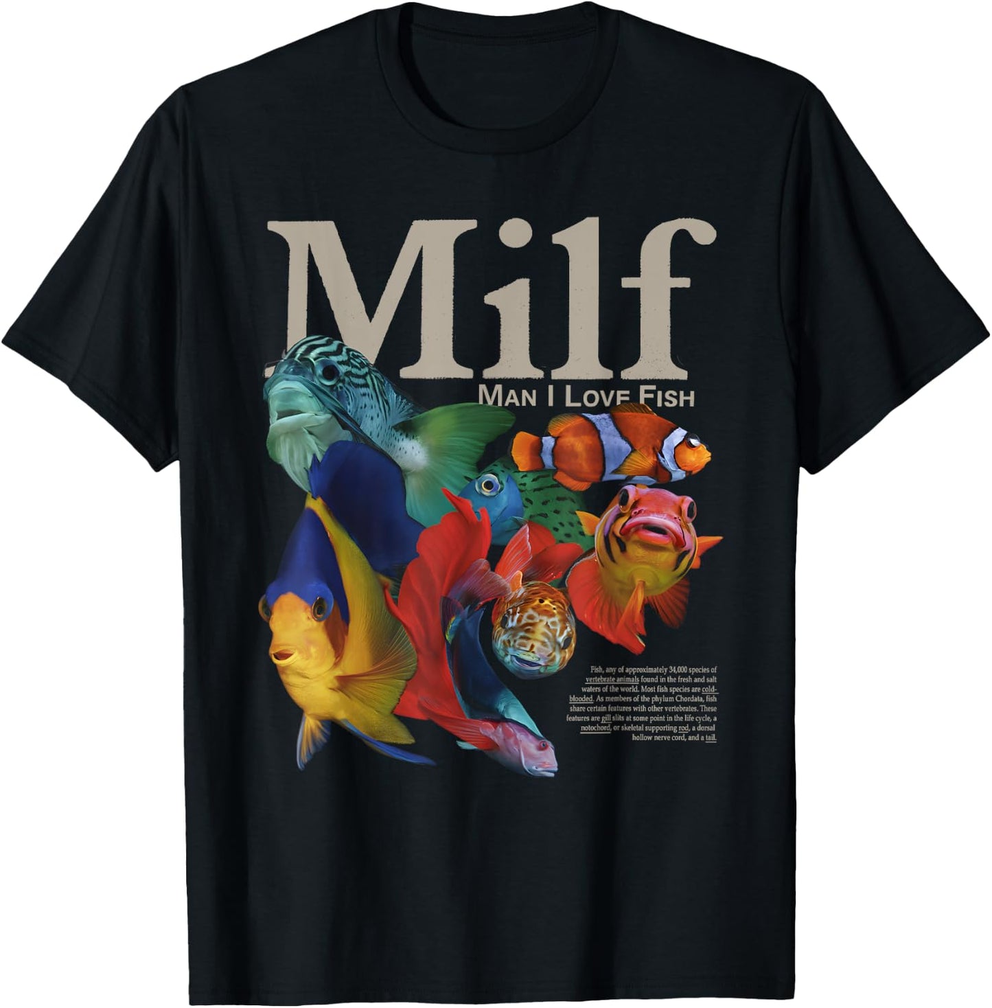 MILF Man I Love Fish Funny T-Shirt - T-Shirt | Black