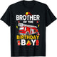 Brother Of The Birthday Boy Fire Truck Firefighter Party T-Shirt - T-Shirt | Black