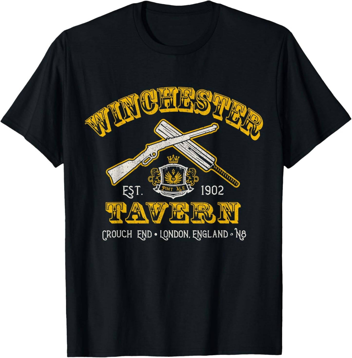 Winchester Shaun Of Zombie Movie Tavern The Dead T-Shirt - T-Shirt | Black