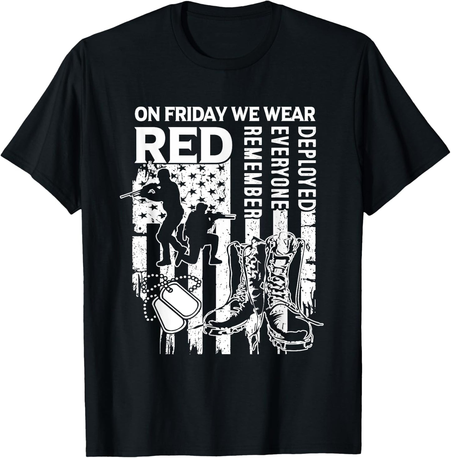 Red Friday Military Shirt On Friday We Wear Red Veteran T-Shirt - T-Shirt | Black