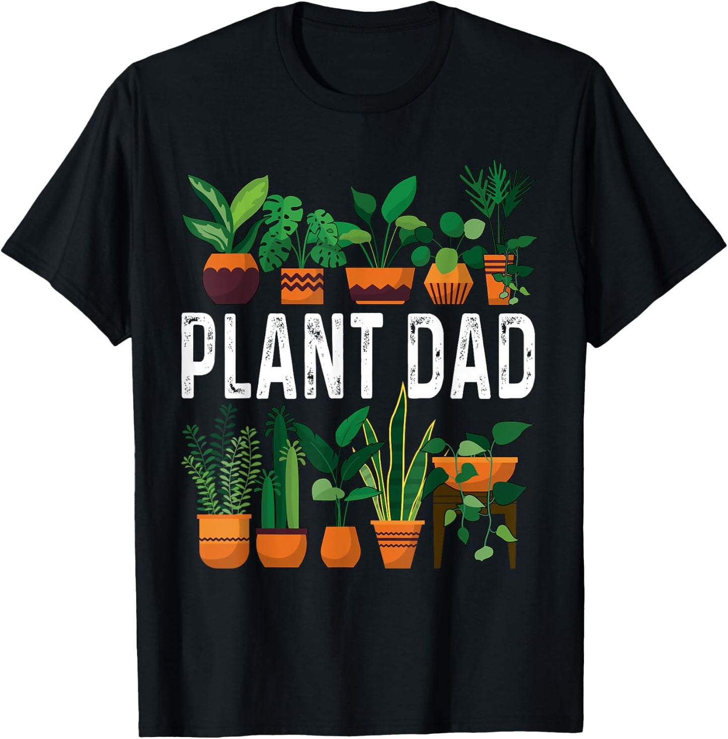 Plant Dad Potted Plant Lover Men's Gardening Plant Guy T-Shirt - T-Shirt | Black