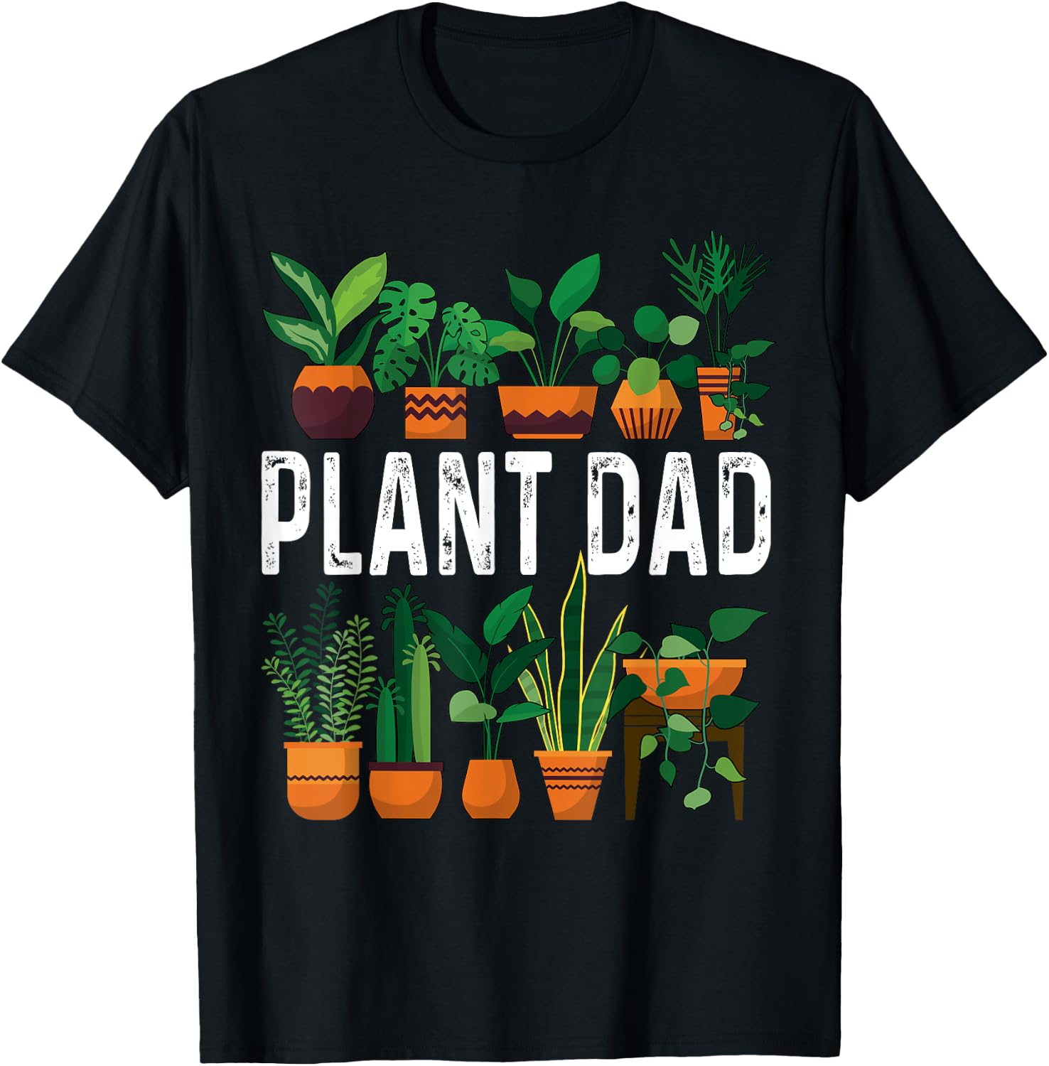 Plant Dad Potted Plant Lover Men's Gardening Plant Guy T-Shirt - T-Shirt | Black