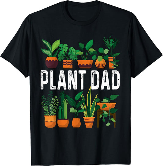 Plant Dad Potted Plant Lover Men's Gardening Plant Guy T-Shirt - T-Shirt | Black