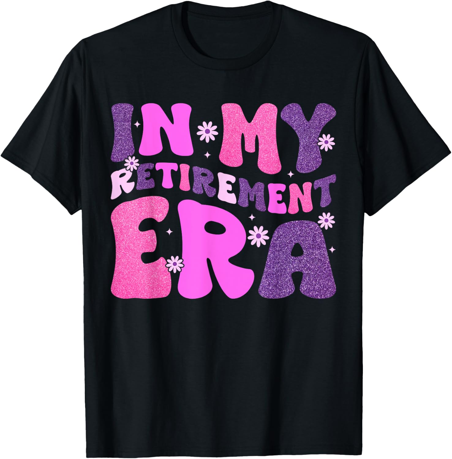 In My Retirement Era Retro Groovy Teacher Retired 2024 Women T-Shirt - T-Shirt | Black
