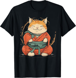 Sumo wrestler Cat on Sumo Wrestling T-Shirt - T-Shirt | Black