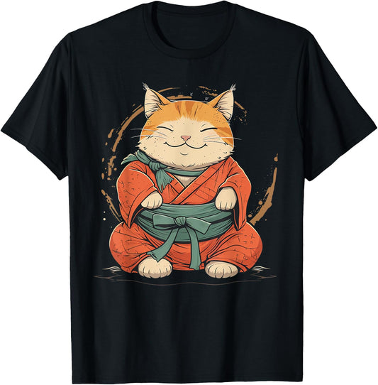 Sumo wrestler Cat on Sumo Wrestling T-Shirt - T-Shirt | Black