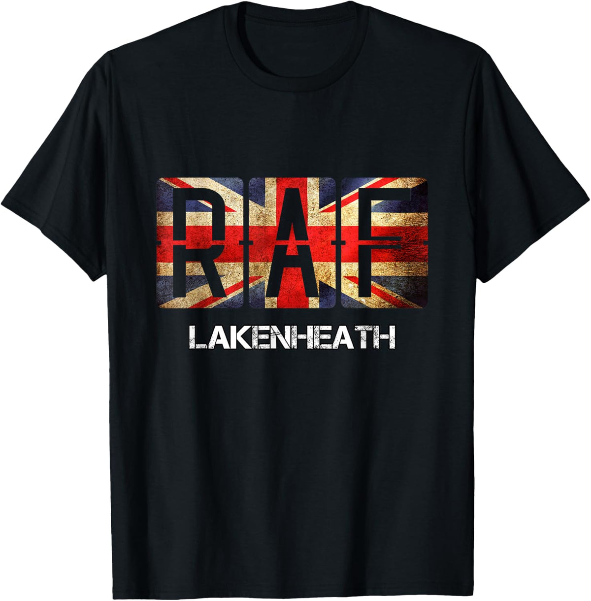 RAF Lakenheath England Airforce Vintage Distressed T-Shirt - T-Shirt | Black