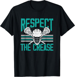 Lacrosse Goalkeeper Lax Goalie Lacrosse Respect The Crease T-Shirt - T-Shirt | Black