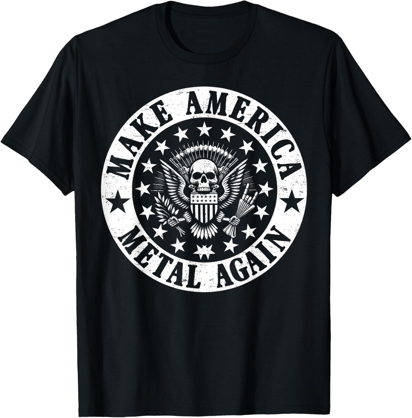 Make America Metal Again Vintage Seal Funny Apparel T-Shirt - T-Shirt | Black
