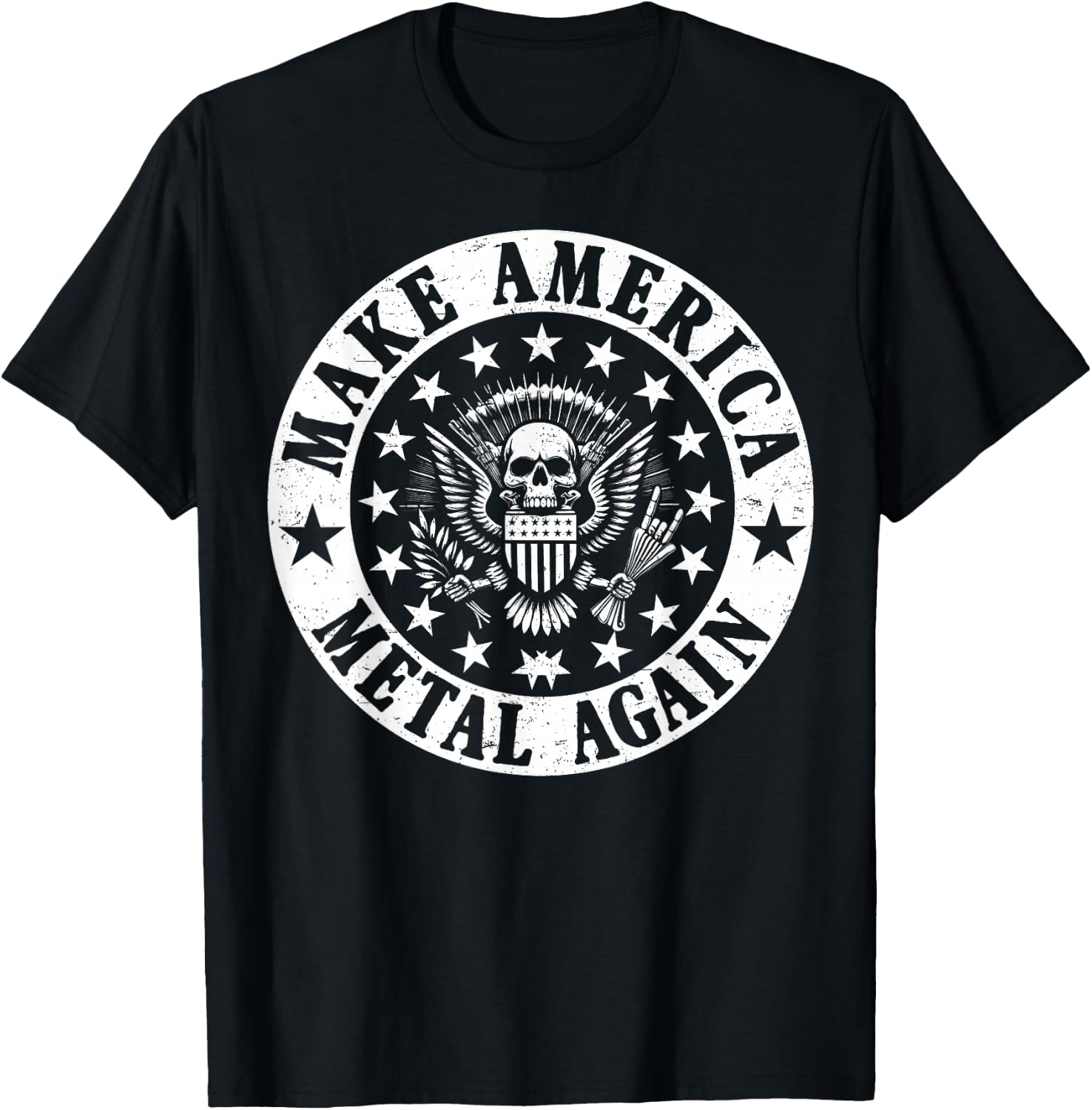 Make America Metal Again Vintage Seal Funny Apparel T-Shirt - T-Shirt | Black