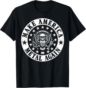 Make America Metal Again Vintage Seal Funny Apparel T-Shirt - T-Shirt | Black