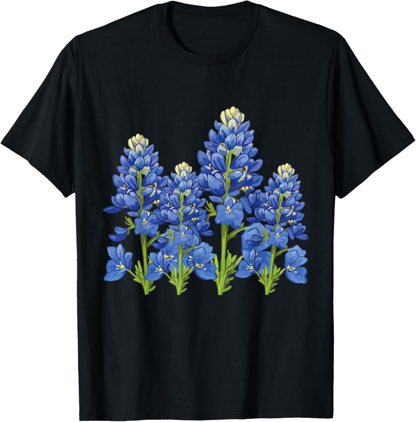 Bluebonnet Texas Spring Flower Fields Texas Wildflower Bloom T-Shirt - T-Shirt | Black