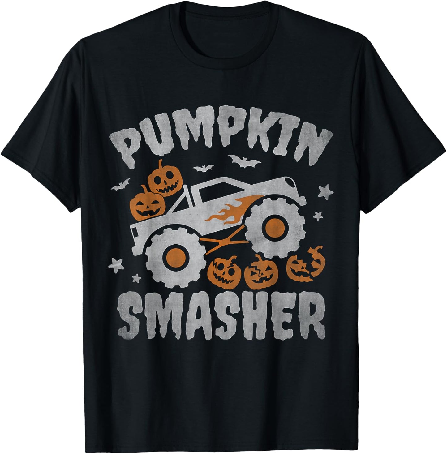 pumpkin smasher toddler Halloween for Monster Truck Lover T-Shirt - T-Shirt | Black