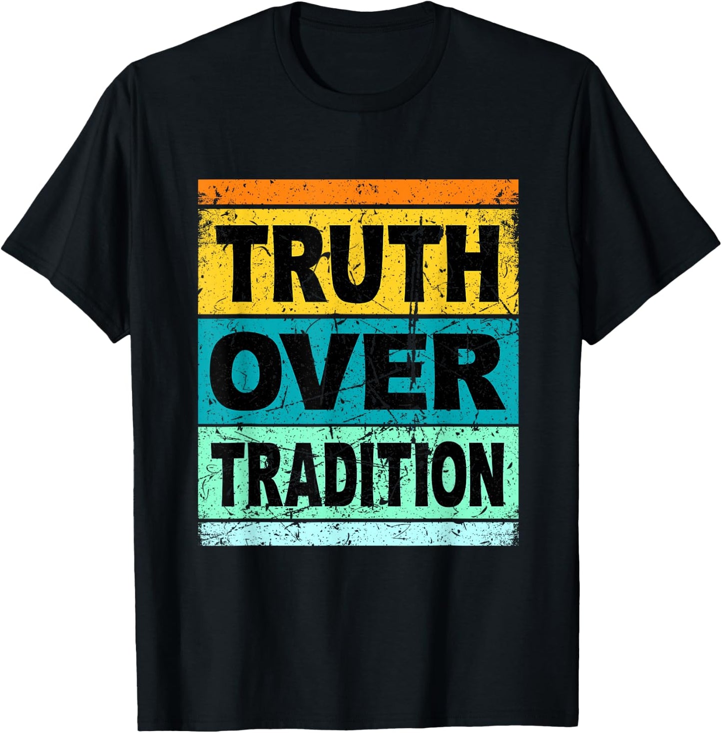 Retro Hebrew Shirt Women Kids Truth Over Tradition T-Shirt - T-Shirt | Black