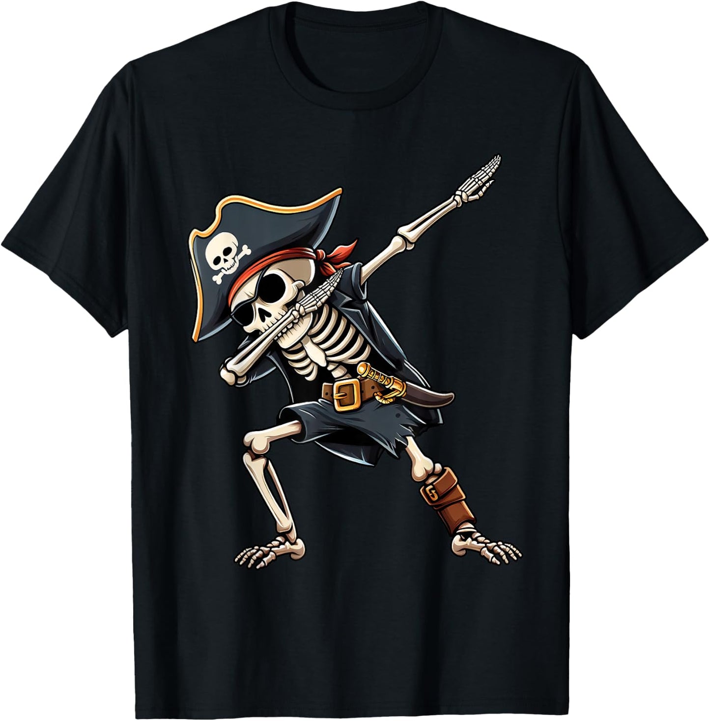 Halloween Shirts Boys Kids Skeleton Pirate Halloween T-Shirt - T-Shirt | Black