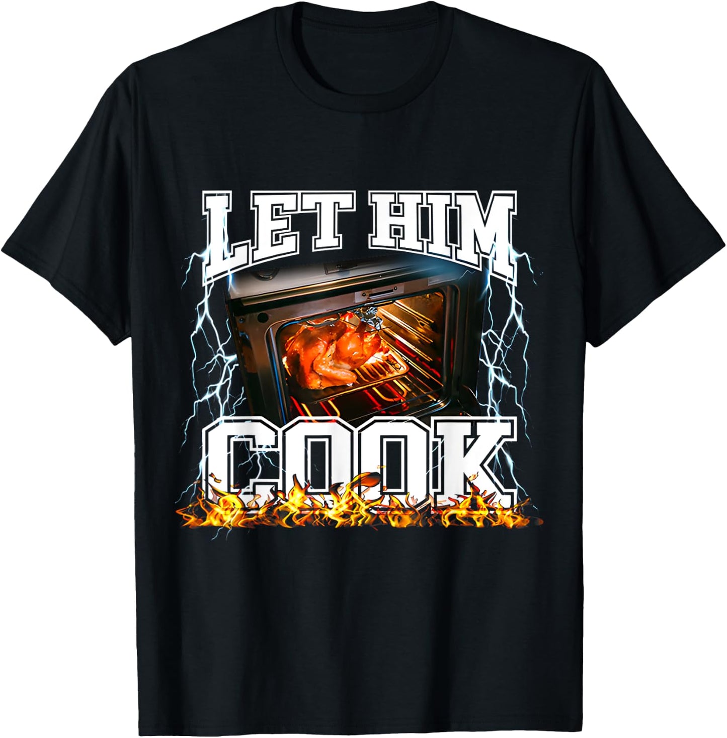 Let Him Cook Funny Thanksgiving Meme Women Kids T-Shirt - T-Shirt | Black