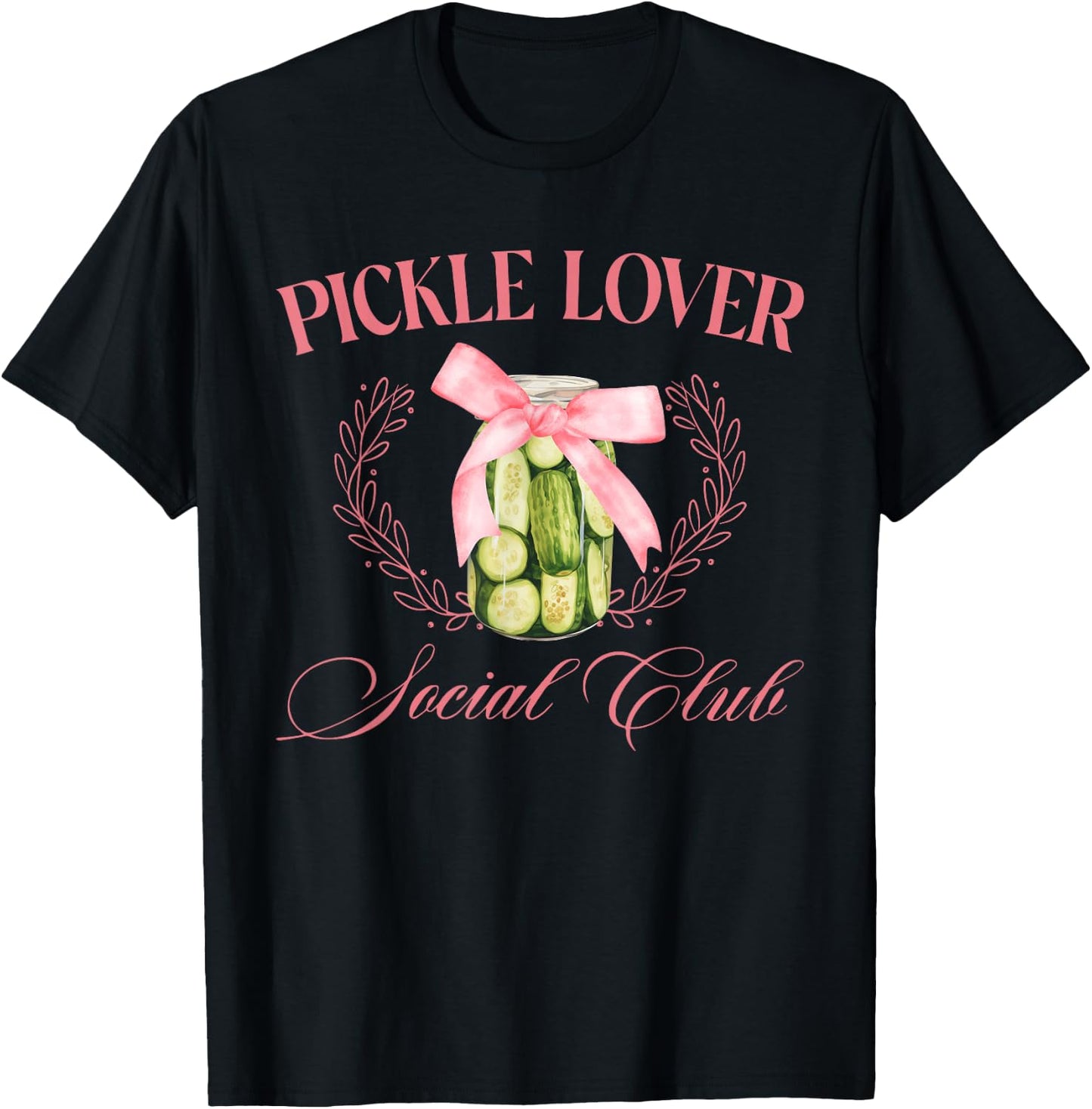 Pickle Lover Coquette Pickle Jar Food Aesthetic Social Club T-Shirt - T-Shirt | Black