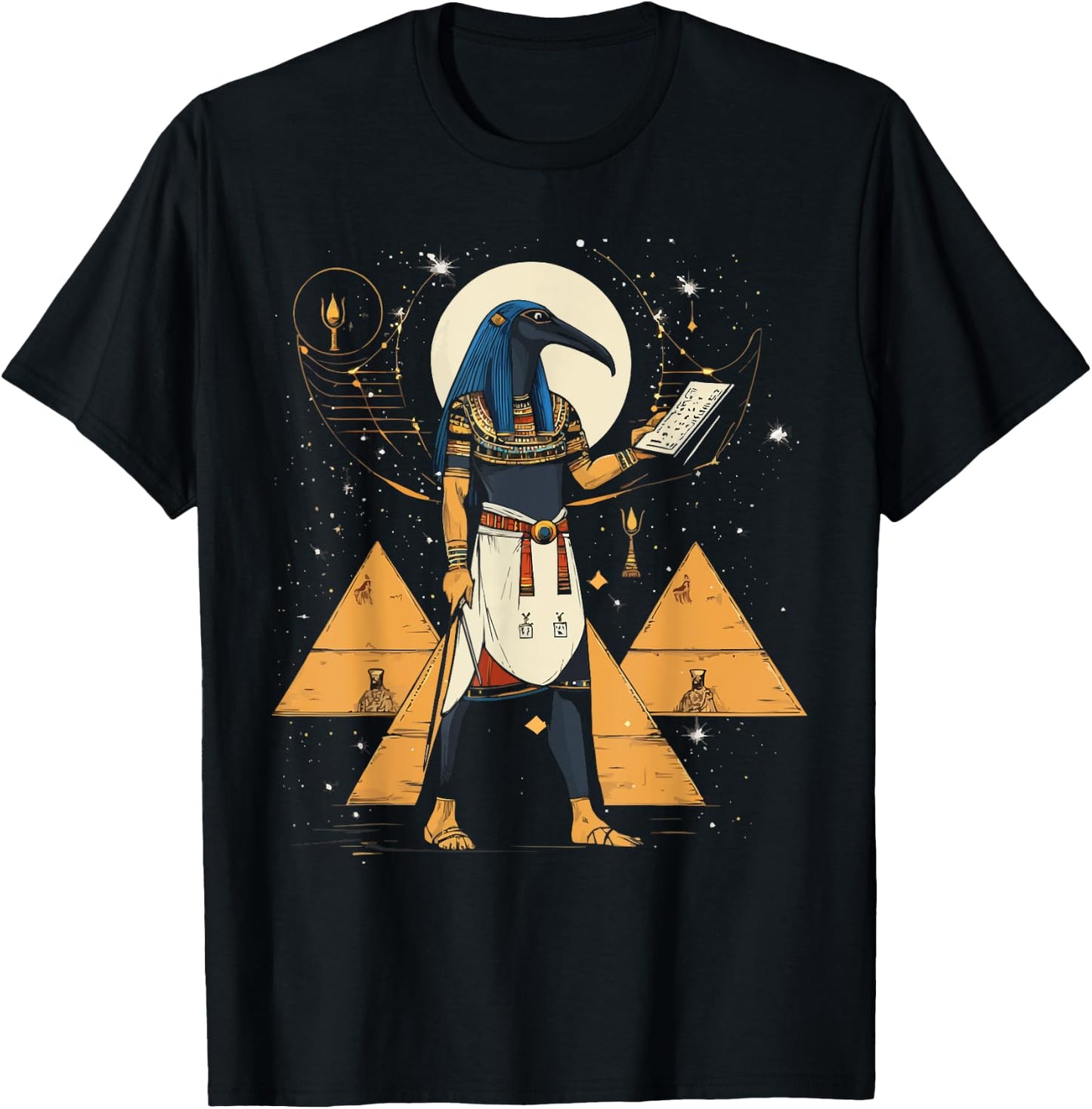 Thoth Egyptian God Egyptian Mythology Pyramid Ancient Egypt T-Shirt - T-Shirt | Black